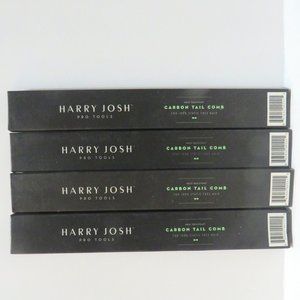 HARRY JOSH PRO TOOLS HEAT RESISTANT CARBON TAIL COMB HAIR BRUSH 4 PC LOT